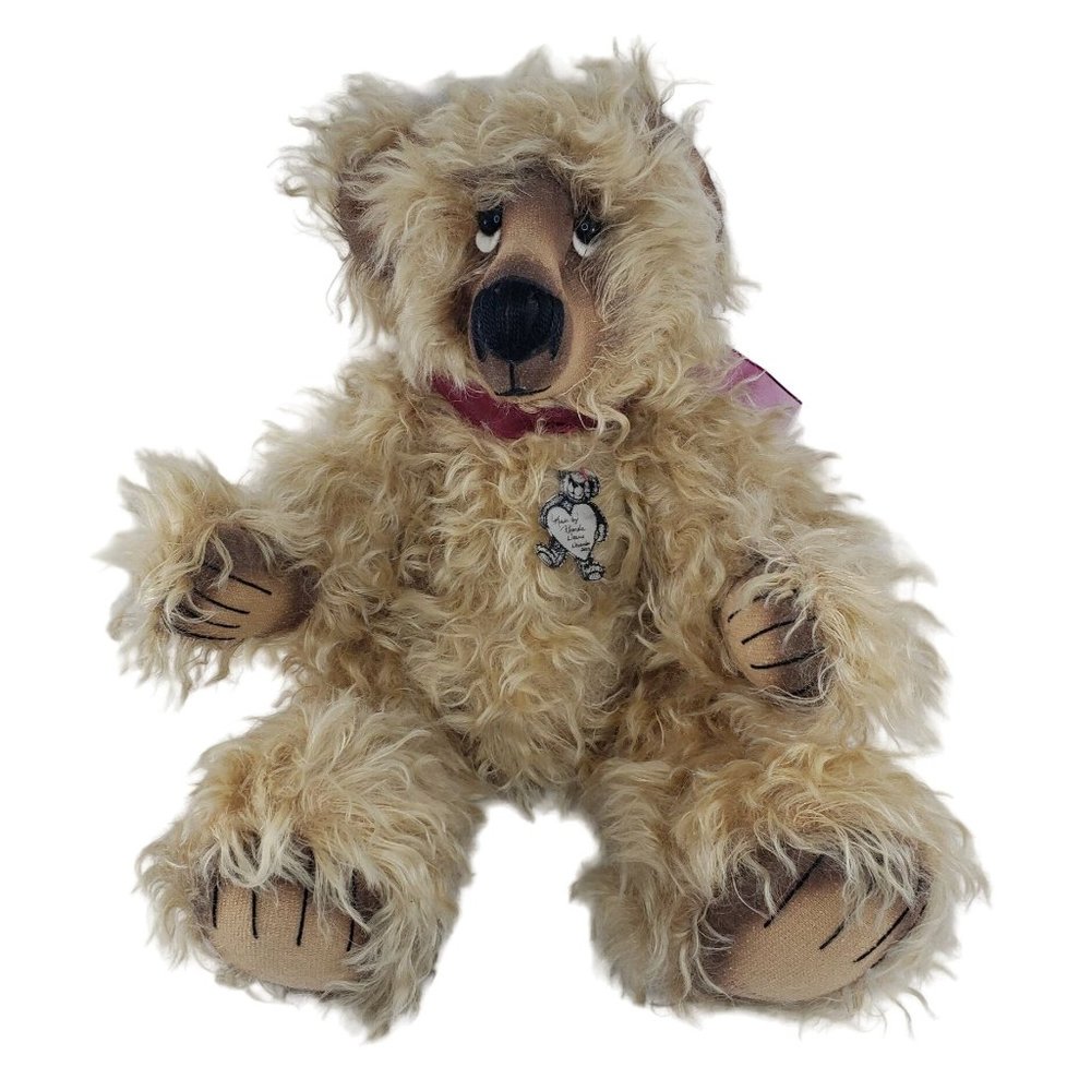Vintage OOAK Artist Teddy Bear Plush Stuffed Animal Jointed By Rhonda Nouis